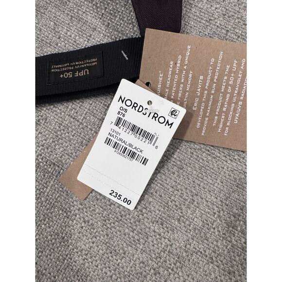 Eric Javits New York Woven Squishee Champ Visor Hat Black Natural UPF 50+ NWT - Picture 7 of 15